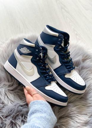 Nike Air Jordan 1 Retro Mid Navy Blue White