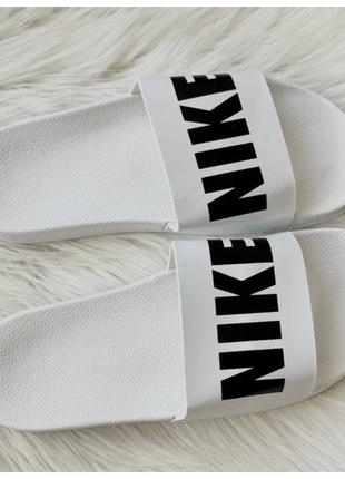 Женские шлепанцы Nike Slides Big Logo ‘White’, белые шлепки на...