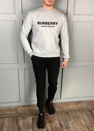 Мужской спортивный костюм чёрный свитшот с принтом "BURBERRY" ...