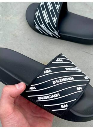 Женские шлепанцы Balenciaga Slides Small Logo ‘Black’, черные ...