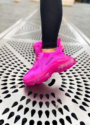 Balenciaga Triple-S Clear Sole Neon Pink