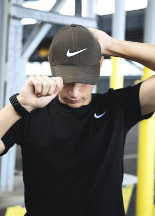 Кепка Nike чоловіча | жіноча найк хакі біле лого