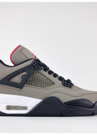 Мужские кроссовки Nike Air Jordan 4 Retro Grey Black, серые ко...