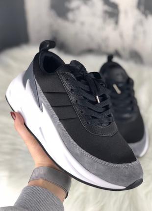 Мужские кроссовки Adidas Sharks Black Grey White, мужские крос...