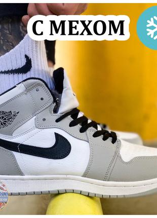 Мужские / женские зимние кроссовки Nike Air Jordan 1 Mid Grey ...