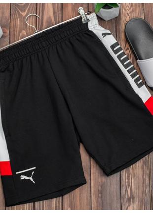 Чоловічі чорно-білі бавовняні шорти Puma пума чорні