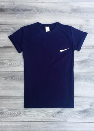Мужская синия футболка с принтом "Nike"