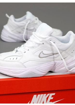 Мужские / женские кроссовки Nike M2K Tekno White, белые кожаны...