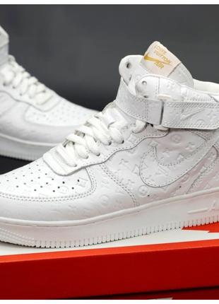 Мужские / женские кроссовки Nike Air Force x LV Mid White Loui...