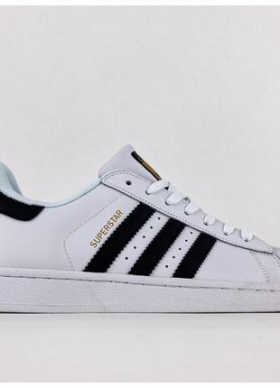 Мужские / женские кроссовки Adidas Superstar Black White, черн...