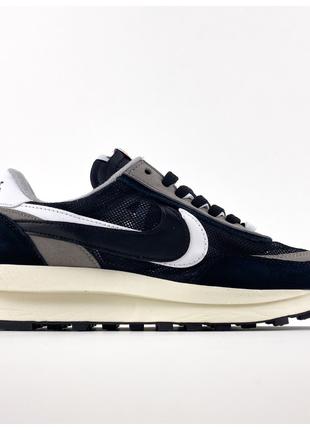 Мужские кроссовки Nike LD Waffle Sacai Black White, кроссовки ...