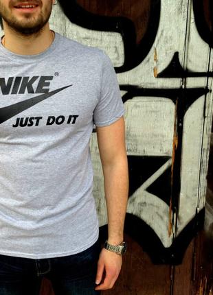 Мужская меланжевая футболка с принтом "Nike Just Do It"