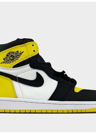 Женские кроссовки Nike Air Jordan 1 Yellow Black Retro High, к...