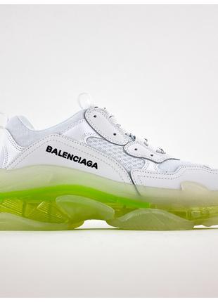 Женские кроссовки Balenciaga Triple S Clear Sole White Green, ...