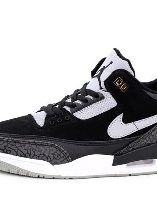 Мужские кроссовки Nike Air Jordan 3 Black White SE Retro, черн...