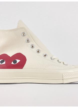 Мужские / женские кеды Converse Beige x Comme Des Garçons Play...