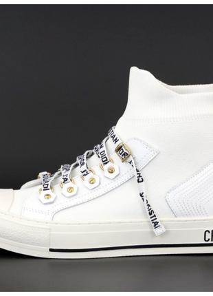 Женские кроссовки Walk'N'Dior Sneakers White, белые кеды диор ...