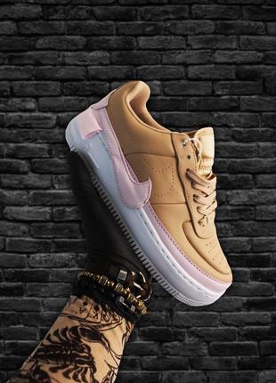 Женские кроссовки Nike Air Force 1 Low Jester Beige PInk White...
