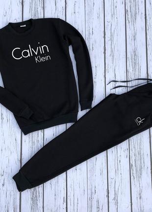 Мужской спортивный костюм чёрный свитшот "Calvin Klein" и чёрн...