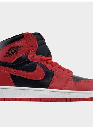 Мужские кроссовки Nike Air Jordan 1 Red Black Retro High, кожа...