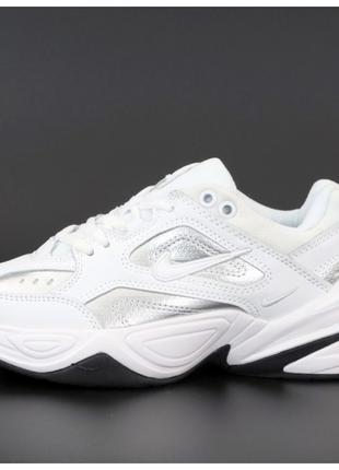 Мужские / женские кроссовки Nike M2K Tekno, белые кожаные крос...
