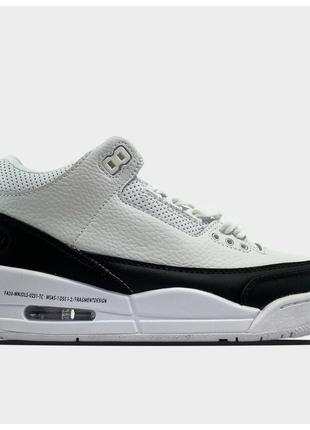 Чоловічі кросівки Nike Air Jordan 3 Retro White Black, білі шк...