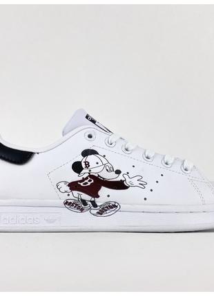 Женские кроссовки Adidas Stan Smith x Disney White Black, белы...