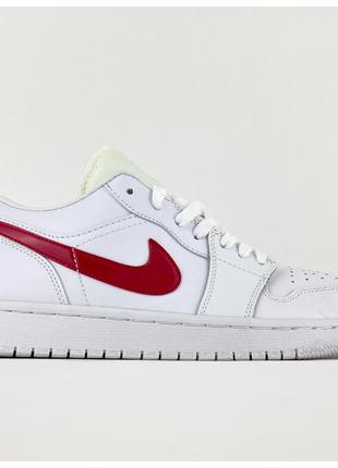 Мужские кроссовки Nike Air Jordan 1 Low White Red Retro, белые...