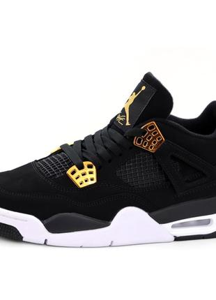 Мужские / женские кроссовки Nike Air Jordan 4 Retro Black Gold...