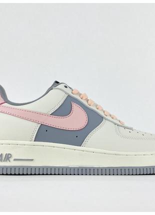 Женские кроссовки Nike Air Force 1 Low Beige Pink, кожаные кро...