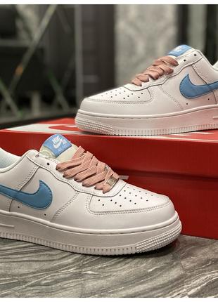 Женские кроссовки Nike Air Force 1 Low White Blue, женские кро...