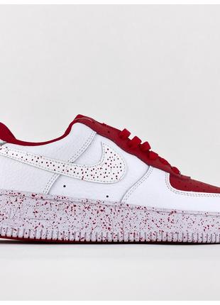 Мужские кроссовки Nike Air Force 1 '07 Low Split White Red, кр...