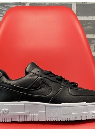 Женские кроссовки Nike Air Force 1 Pixel Black Low, черные кож...
