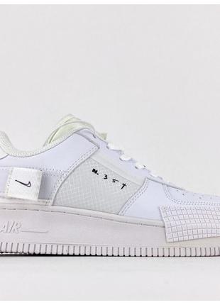 Женские кроссовки Nike Air Force 1 Low Type Total White, белые...