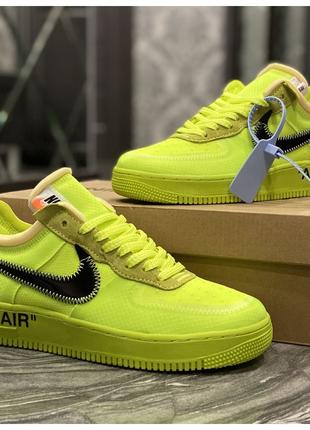 Кроссовки Nike Air Force 1 Low Off-White Green, кроссовки найк...