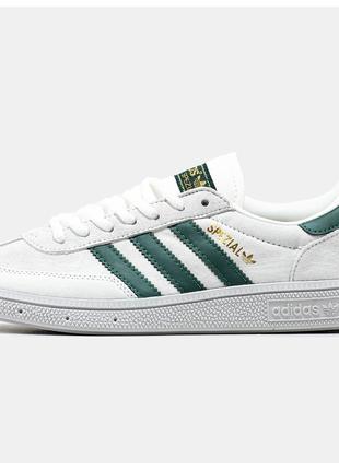 Мужские кроссовки Adidas Spezial Handball White Green, белые з...