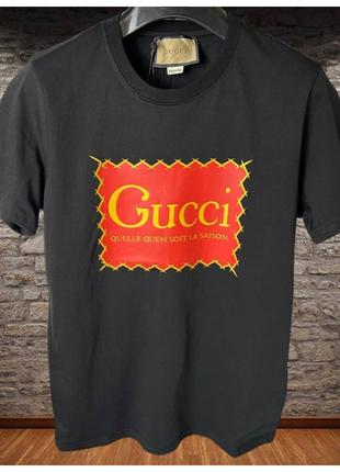 Мужская черная футболка Gucci гуччи гучи