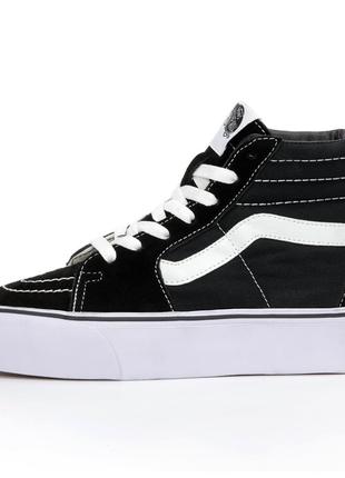 Женские кеды Vans Old Skool SK-8 High Black White Platform Pre...