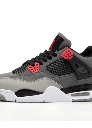 Мужские кроссовки Nike Air Jordan 4 Retro 'Infrared' Grey Red ...