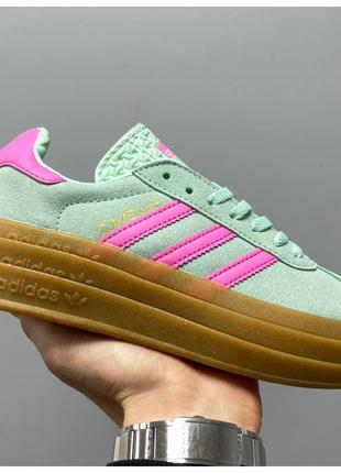 Женские кроссовки Adidas Gazelle Bold Pulse Platform Mint Pink...