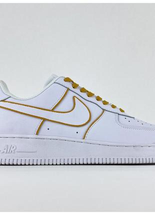 Мужские / женские кроссовки Nike Air Force 1 Low White Gold, б...
