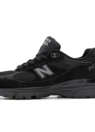 Мужские кроссовки New Balance 993 Black, черные замшевые кросс...