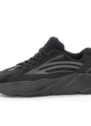 Мужские кроссовки Adidas Yeezy Boost 700 V2 Black, черные замш...