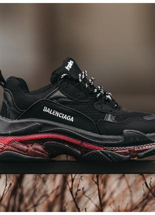 Женские кроссовки Balenciaga Triple S Clear Sole, черные кожан...