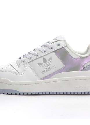 Женские кроссовки Adidas Forum Bold White Purple, кожаные крос...