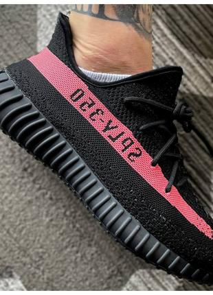 Мужские кроссовки Adidas Yeezy Boost 350 V2 Black Red, черные ...