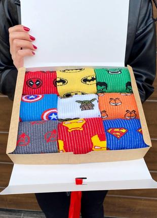 Креативный подарочный набор из мужских носков с супергероями 4...