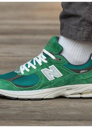 Мужские кроссовки New Balance 2002R Green Beige, зелёные нью б...