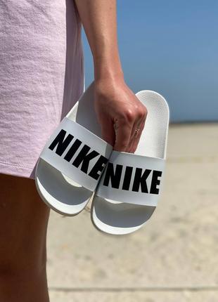 Nike Slides Big Logo White