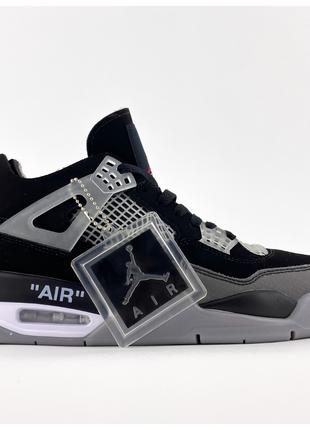 Чоловічі кросівки Off-White x Nike Air Jordan 4 “Bred” Black/R...